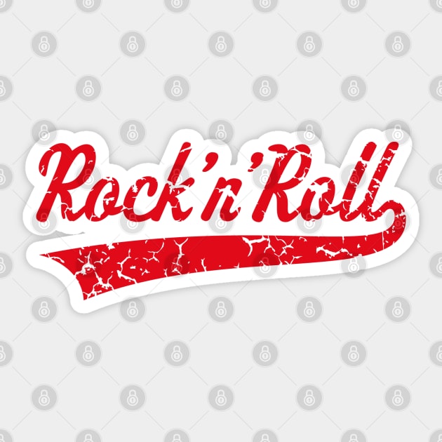 Rock 'n' Roll Vintage Red Sticker by MrFaulbaum
